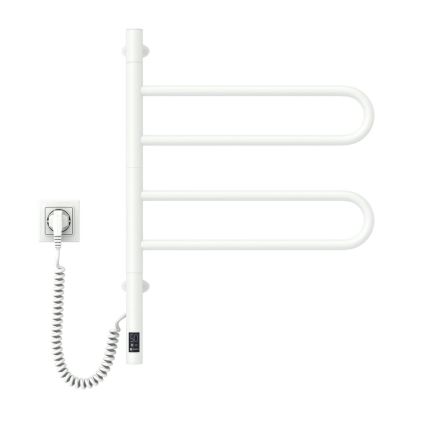 Vertaduro - Elektrický otočný sušiak na uteráky s termostatom ELA 60W/230V 65x49 cm IP44 biela