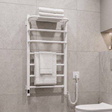 Vertaduro - Elektrický sušiak na uteráky s termostatom DOR 155W/230V 80x48 cm IP44 biela pravá