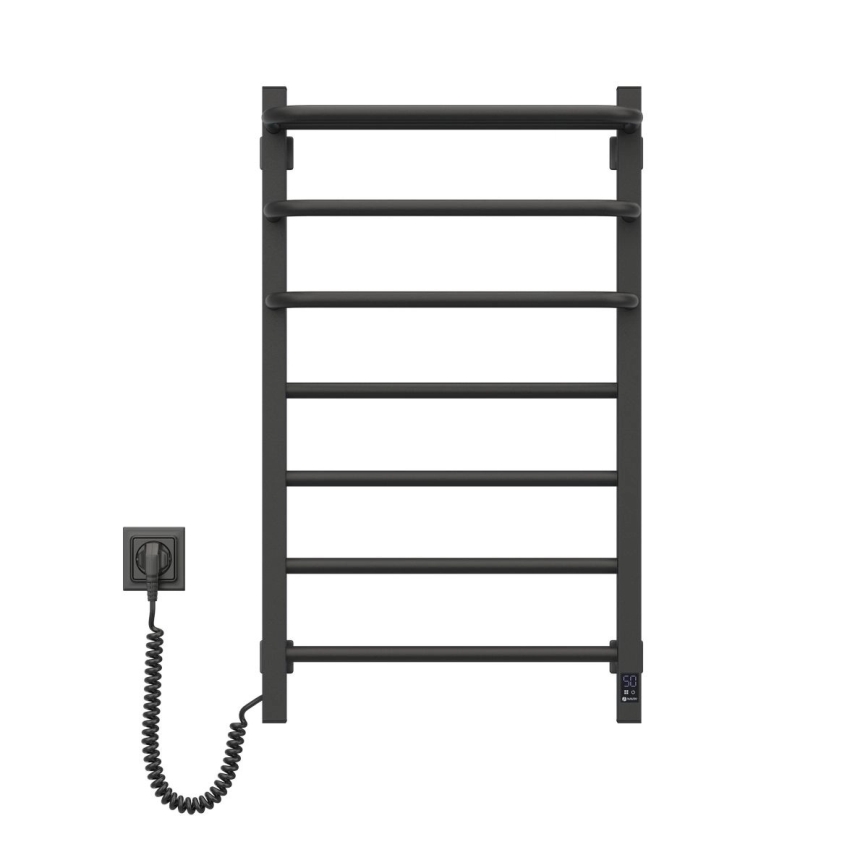 Vertaduro - Elektrický sušiak na uteráky s termostatom DOR 155W/230V 80x48 cm IP44 čierny ľavý