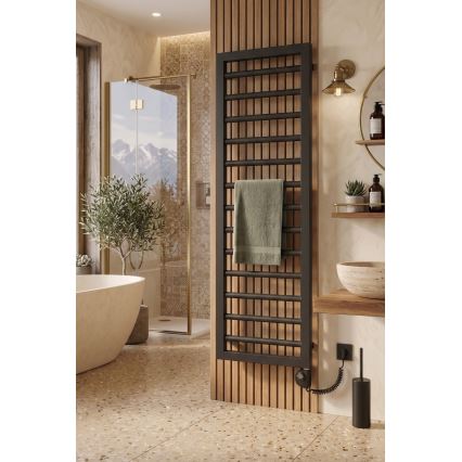 Vertaduro - Kúpeľňový radiátor s termostatom ADEL 600W 128x50 cm antracit