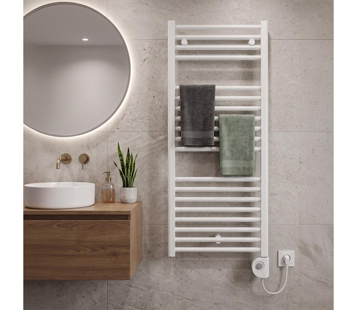 Vertaduro - Kúpeľňový radiátor s termostatom DENISE 400W 94x50 cm biely DGRE09350500MK01-8404