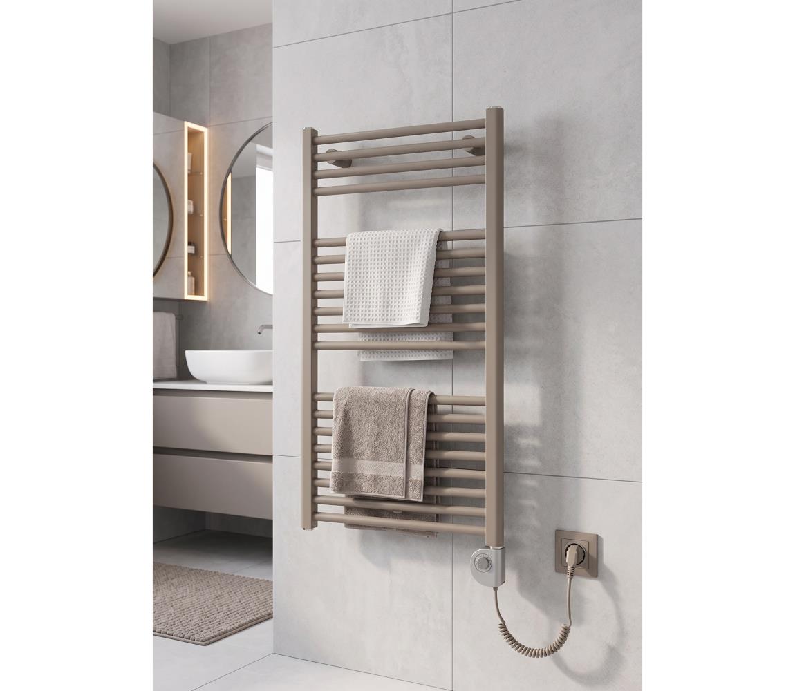 Vertaduro - Kúpeľňový radiátor s termostatom DENISE 400W 94x50 cm taupe DGRE09350500MKK8-8404