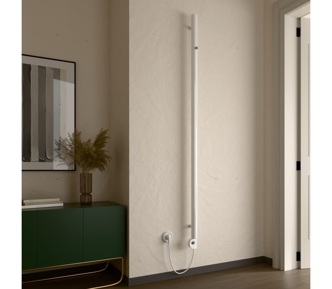 Vertaduro - Kúpeľňový radiátor s termostatom ERDA 400W 180x5 cm biela DAKO18000050MK01-8401