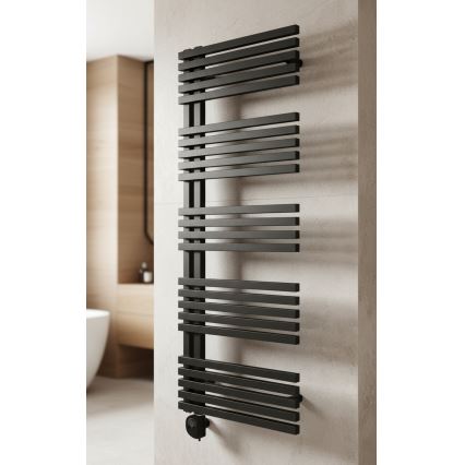 Vertaduro - Kúpeľňový radiátor s termostatom MICHELLE 600W 129x50 cm antracit