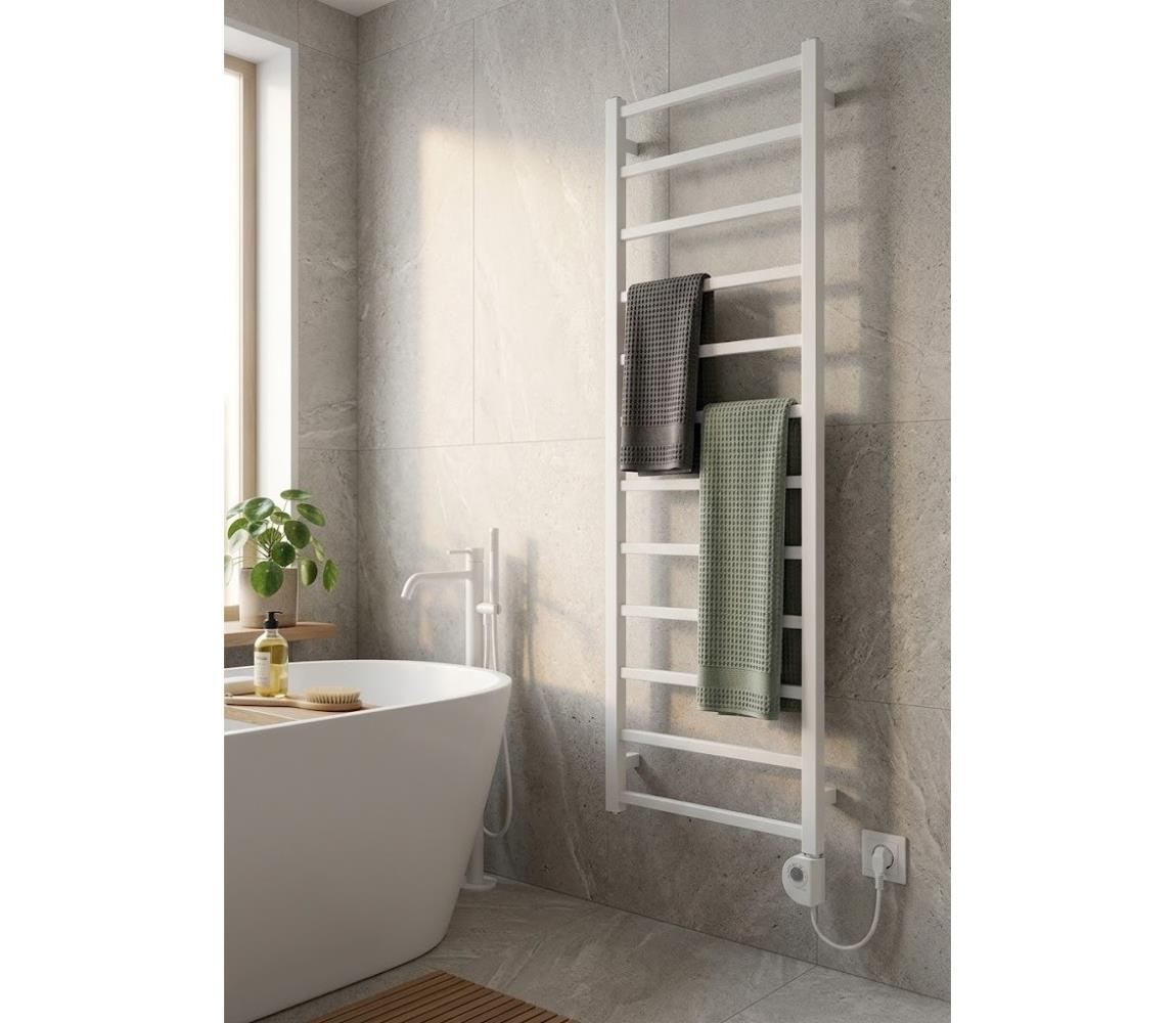Vertaduro - Kúpeľňový radiátor s termostatom ZOE 400W 150x50 cm biela DFRE15000500MK01-8403
