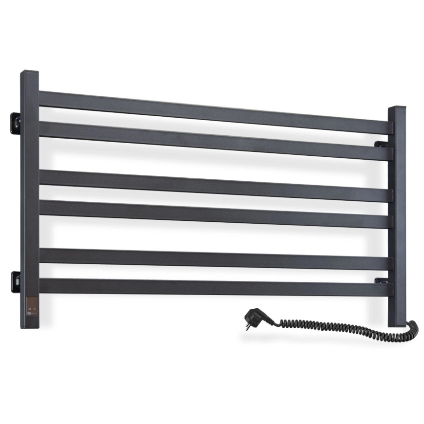 Vertaduro - Elektrický sušiak na uteráky s termostatom AVA 181W/230V 50x90 cm IP44 čierny pravý