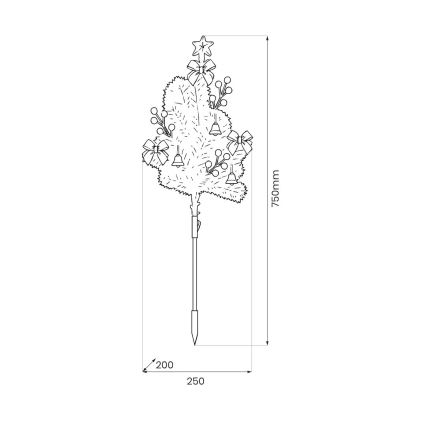 Vianočná LED dekorácia LED/1W/230V 75 cm IP44 zelená
