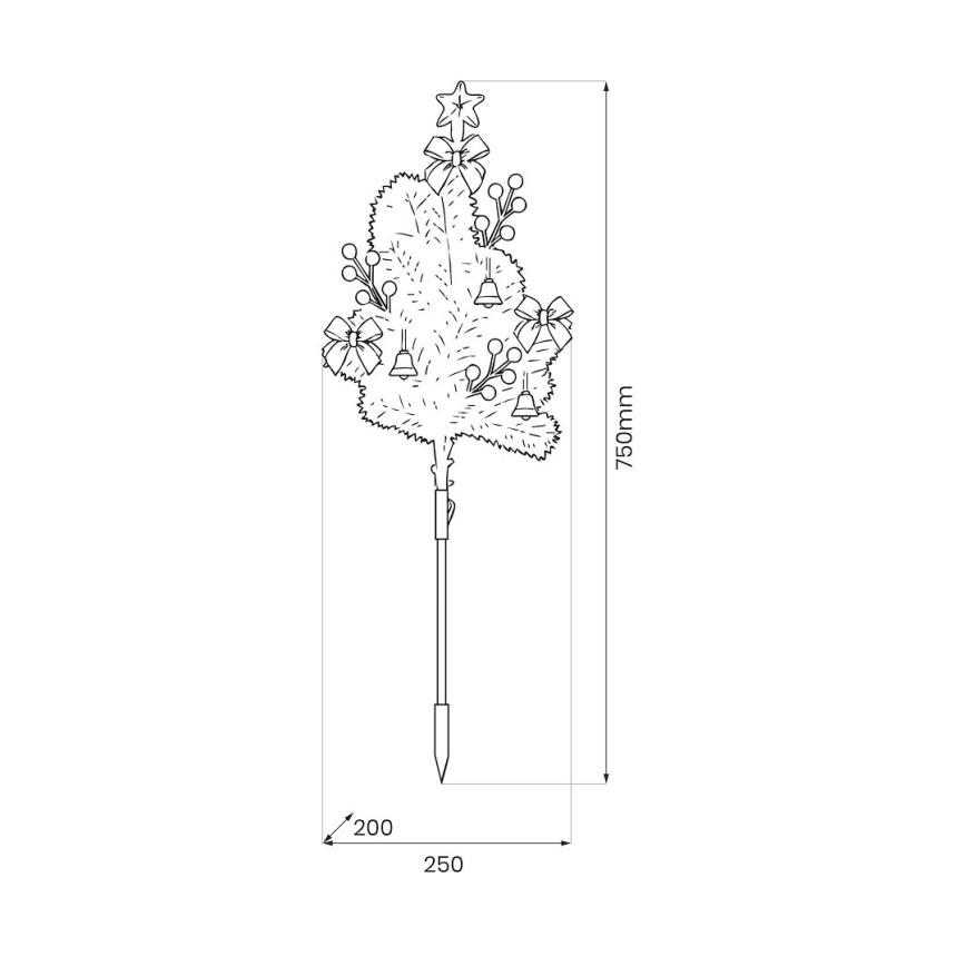 Vianočná LED dekorácia LED/1W/230V 75 cm IP44 zelená