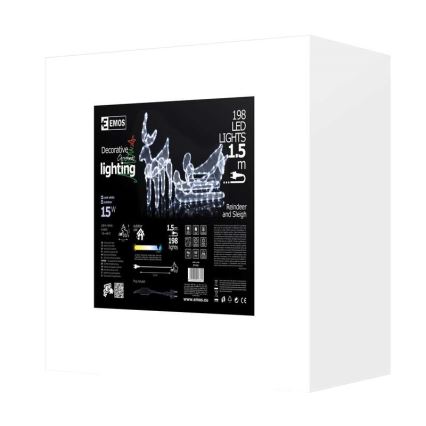 Emos ZY1422 - Vianočné dekorácie vonkajšie SOB se sáněmi IP44 198xLED