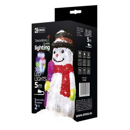 Emos ZY1409 - Vianočné dekorácie vonkajšie Snehuliak IP44 30xLED