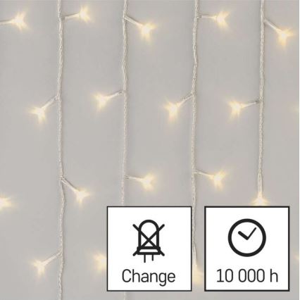 Vianočný vonkajší LED reťaz 300xLED/8 módov 10m IP44 teplá biela + diaľkové ovládanie