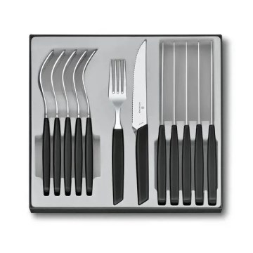 Victorinox - 12-dielna sada príborov SWISS MODERN, čierna