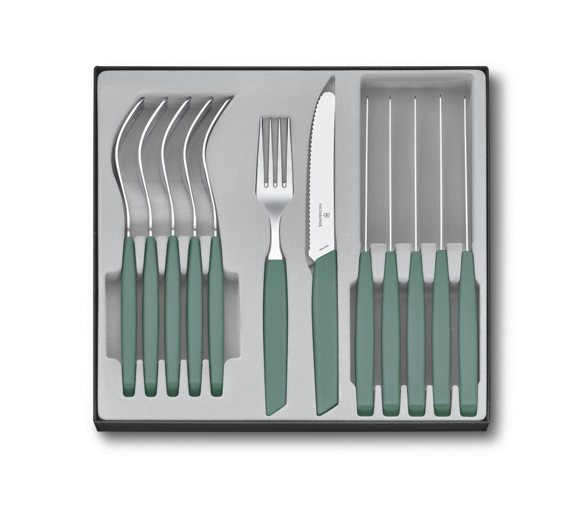 Victorinox - 12-dielna sada príborov SWISS MODERN, tyrkysová 6.9096.11W43.12