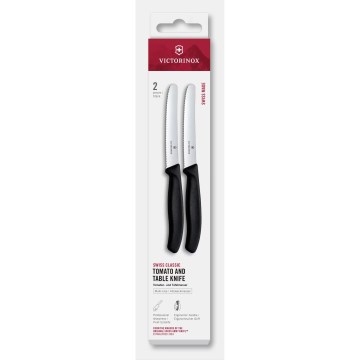 Victorinox - 2-dielna sada kuchynských nožov na zeleninu SWISS CLASSIC, 11 cm, čierna