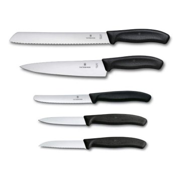 Victorinox - 5-dielna sada kuchynských nožov SWISS CLASSIC, čierna