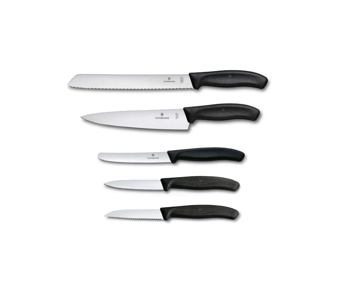 Victorinox - 5-dielna sada kuchynských nožov SWISS CLASSIC, čierna 6.7133.5G