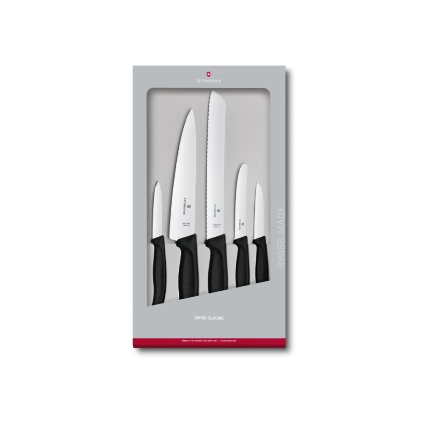 Victorinox - 5-dielna sada kuchynských nožov SWISS CLASSIC, čierna