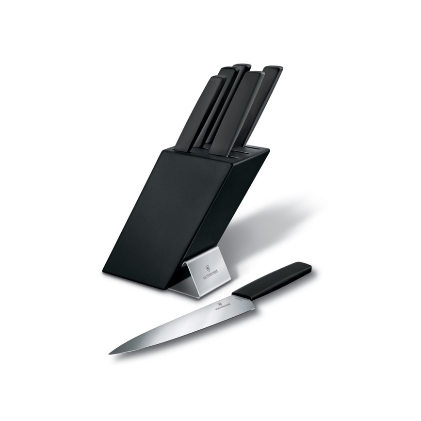 Victorinox - 7-dielna sada kuchynských nožov v bloku SWISS MODERN buk/čierna