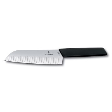 Victorinox - Kuchynský nôž Santoku SWISS MODERN 17 cm čierny