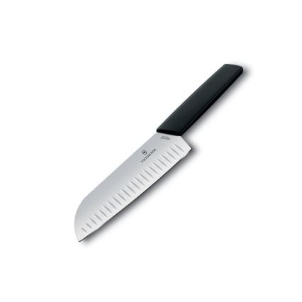 Victorinox - Kuchynský nôž Santoku SWISS MODERN 17 cm čierny