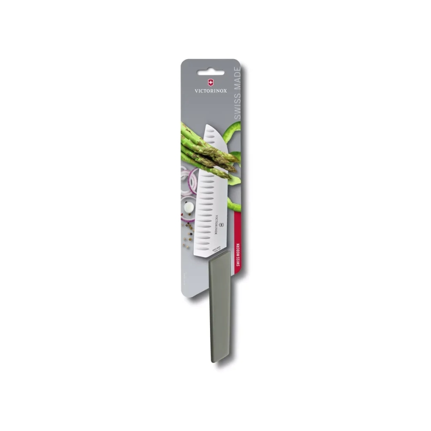 Victorinox - Kuchynský nôž Santoku SWISS MODERN 17 cm zelený