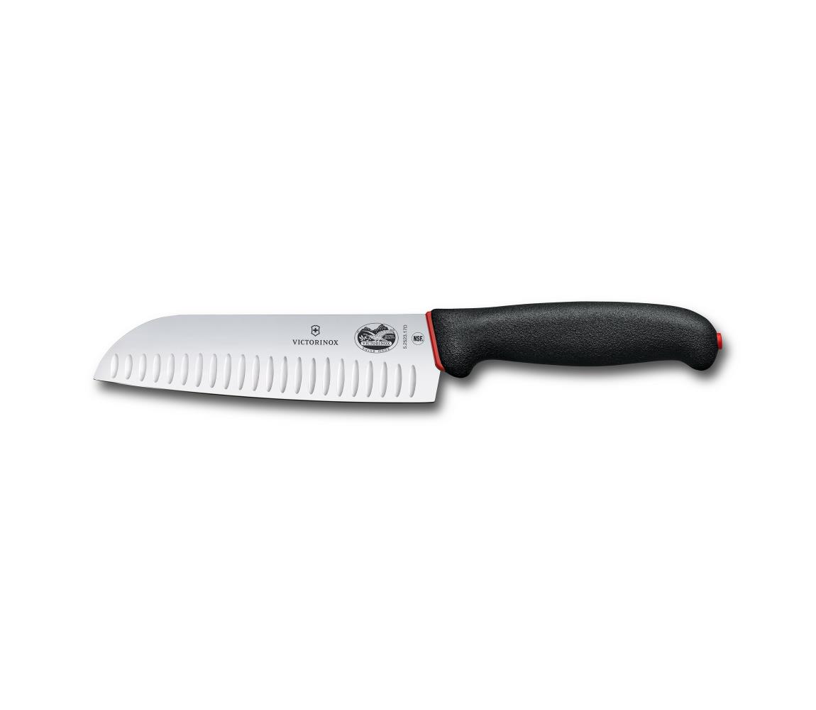 Victorinox - Kuhinjski santoku nož DUAL GRIP 17 cm črn 5.2523.17D