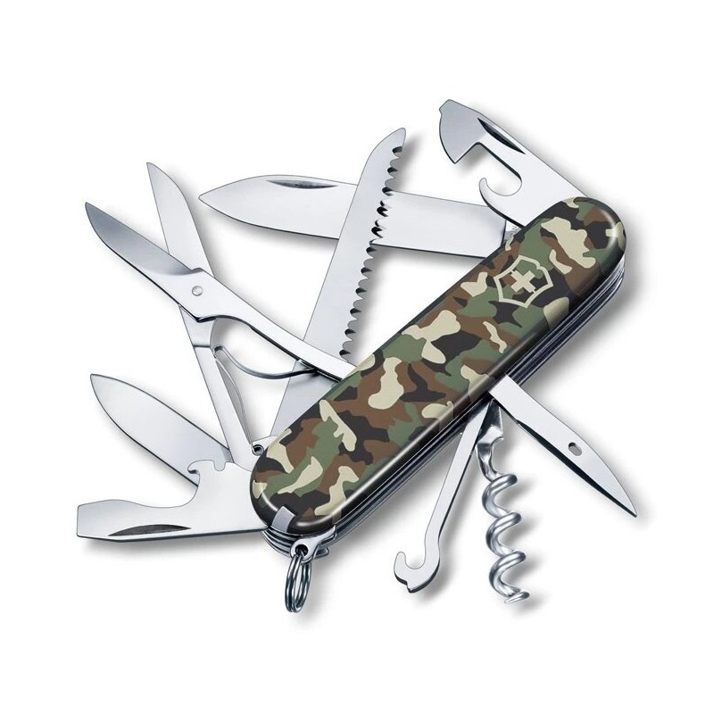 Victorinox - Multifunkčný vreckový nôž HUNTSMAN 9,1 cm/15 funkcií maskáčová