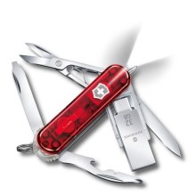 Victorinox - Multifunkčný vreckový nôž s flash diskom 6 cm/11 funkcií červená