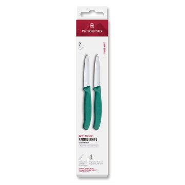 Victorinox - Sada 2 kuchynských nožov na zeleninu SWISS CLASSIC, 8 cm, tyrkysová