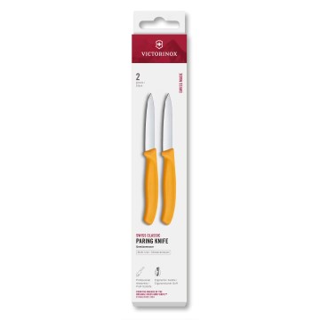 Victorinox - Sada 2 kuchynských nožov na zeleninu SWISS CLASSIC, 8 cm, žltá