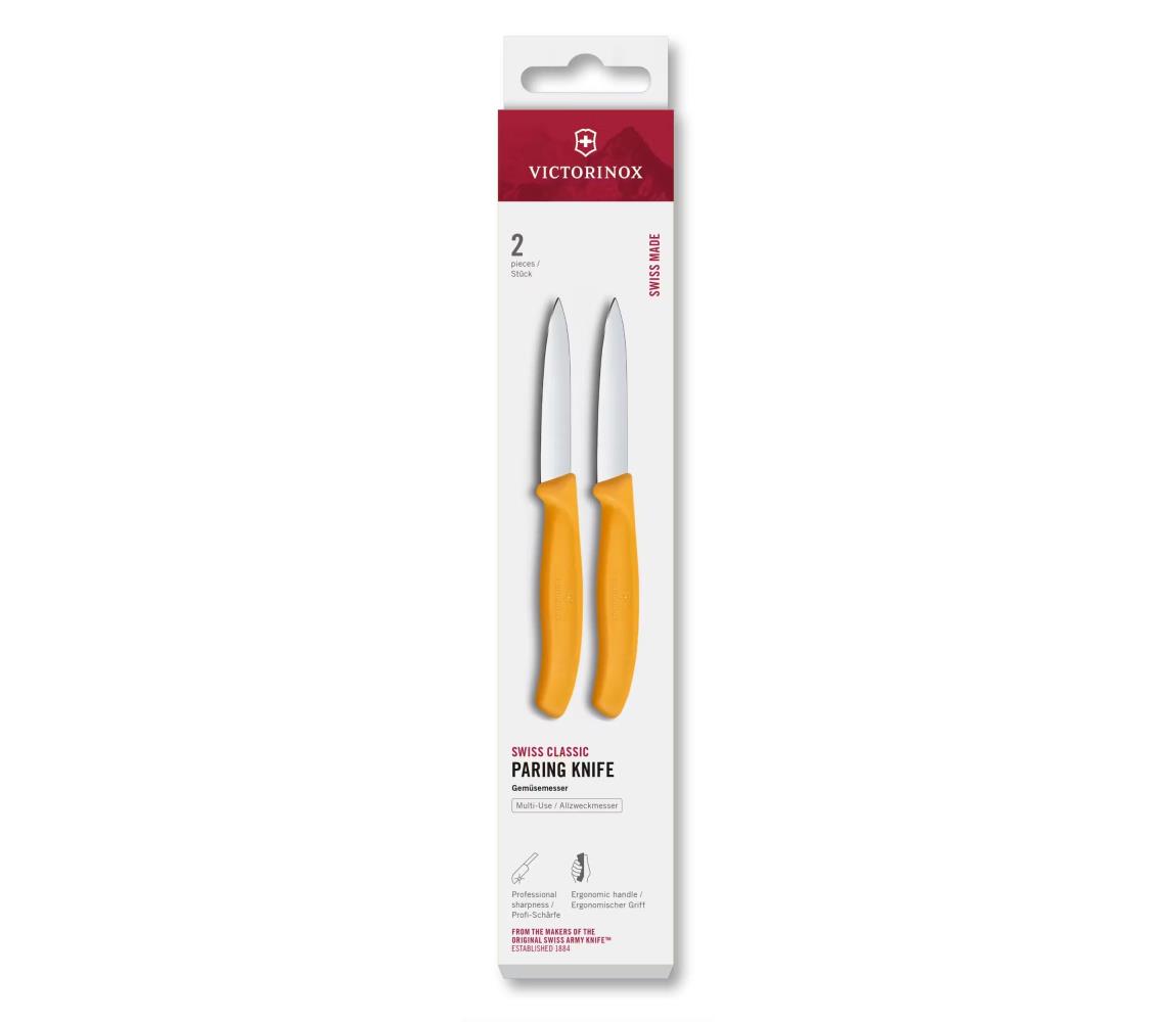 Victorinox - Sada 2 kuchynských nožov na zeleninu SWISS CLASSIC, 8 cm, žltá 6.7608.2C1