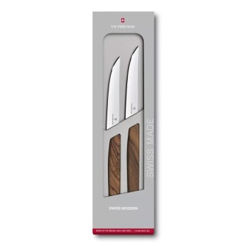 Victorinox - Sada 2 steakových nožov SWISS MODERN, 12 cm, orech