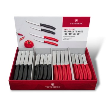 Victorinox - Sada 80 ks kuchynských nožov na zeleninu SWISS CLASSIC čierna/červená