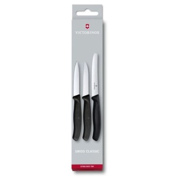 Victorinox - Sada kuchynských nožov na zeleninu 3 ks čierna