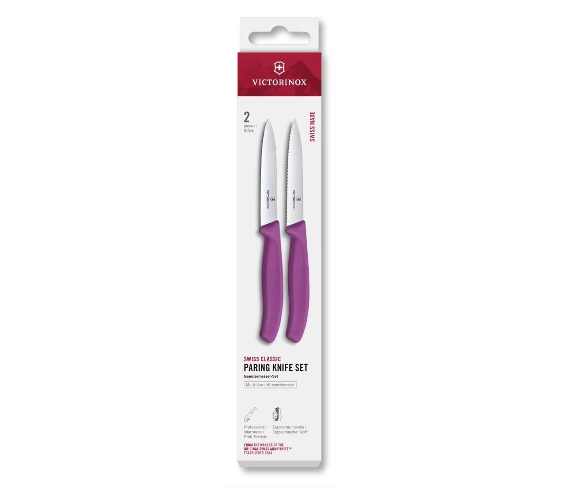 Victorinox - Sada kuchynských nožov na zeleninu SWISS CLASSIC 10 cm 2 ks fialová 6.7795.2C1