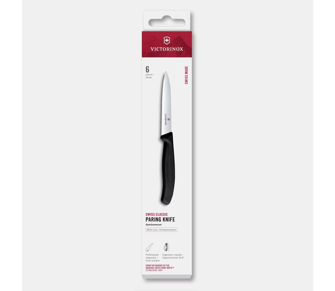 Victorinox - Sada kuchynských nožov na zeleninu SWISS CLASSIC 10 cm 6 ks čierna 6.7733.6