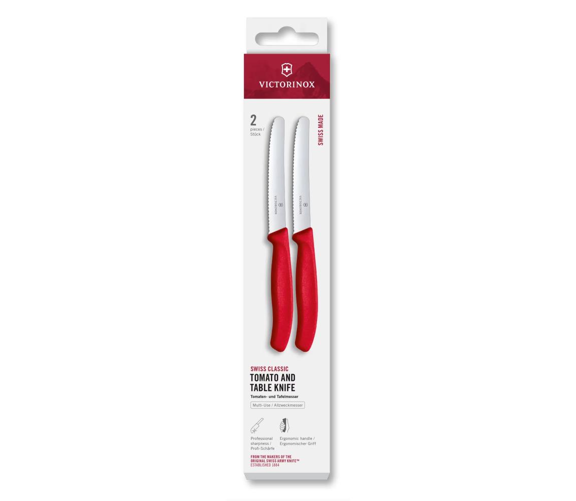 Victorinox - Sada kuchynských nožov na zeleninu SWISS CLASSIC 11 cm 2 ks červená 6.7831.2C1