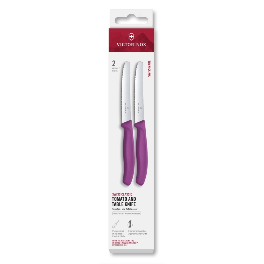 Victorinox - Sada kuchynských nožov na zeleninu SWISS CLASSIC 11 cm 2 ks fialová