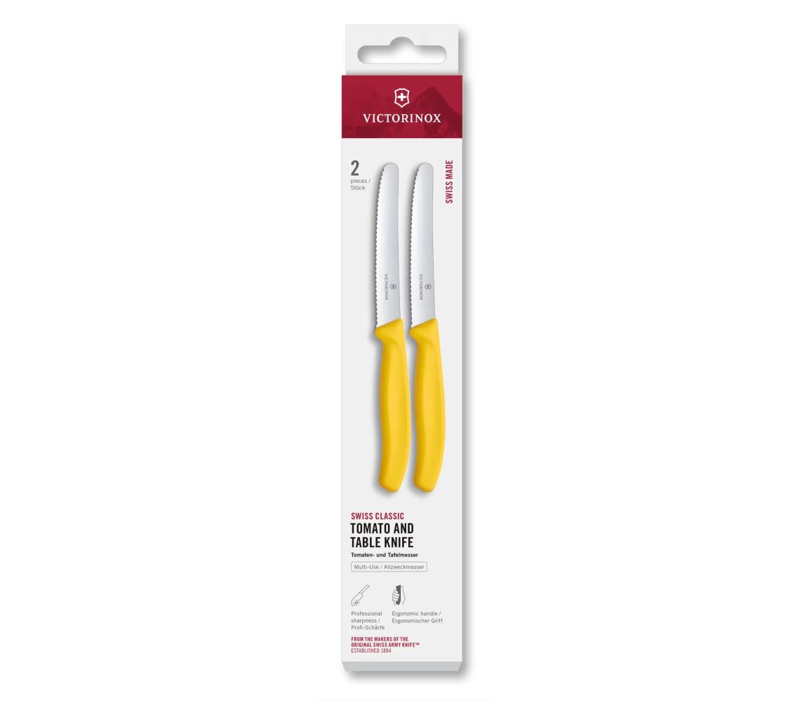 Victorinox - Sada kuchynských nožov na zeleninu SWISS CLASSIC 11 cm 2 ks žltá 6.7838.2C1