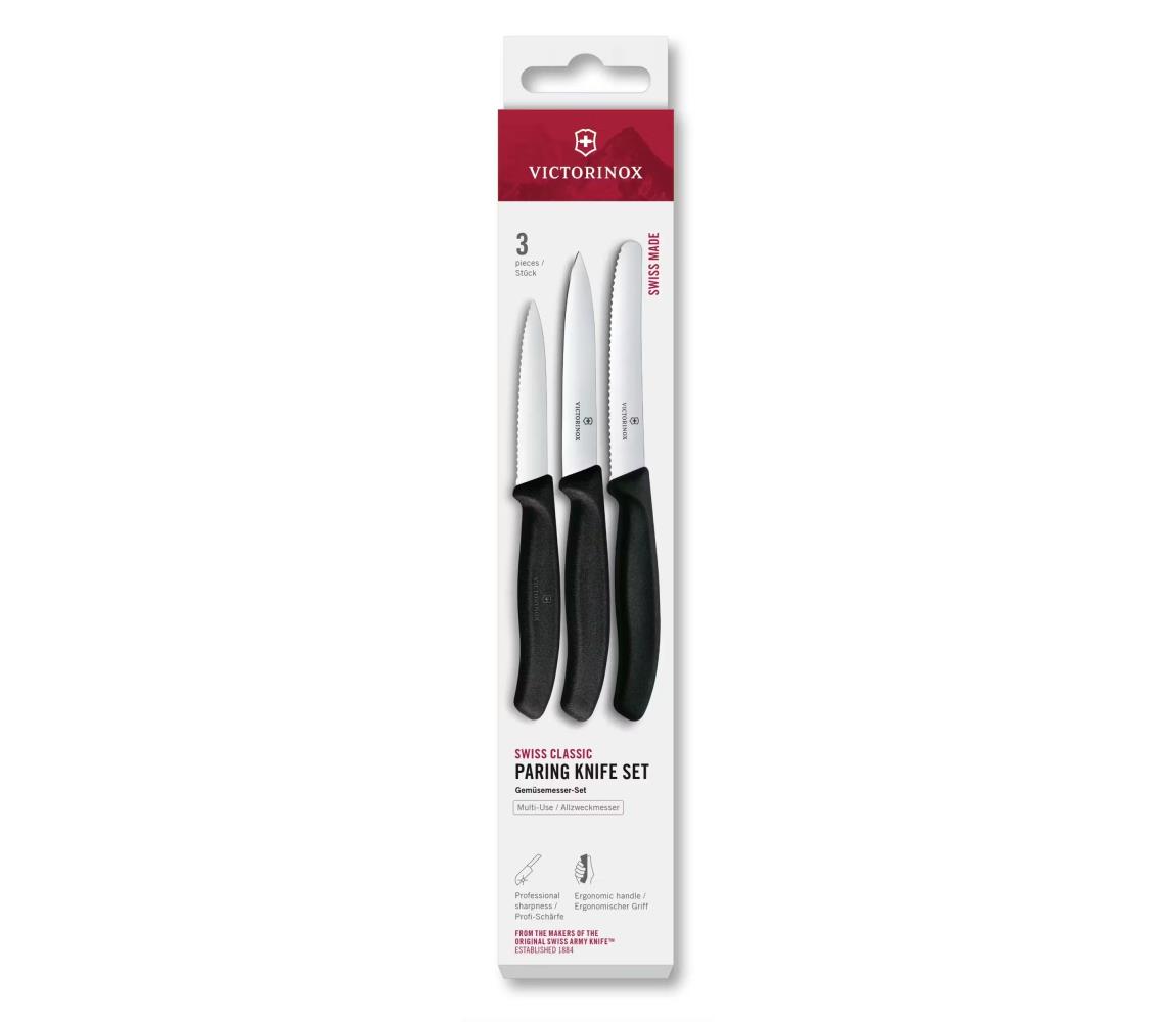 Victorinox - Sada kuchynských nožov na zeleninu SWISS CLASSIC 3 ks čierna 6.7113.34