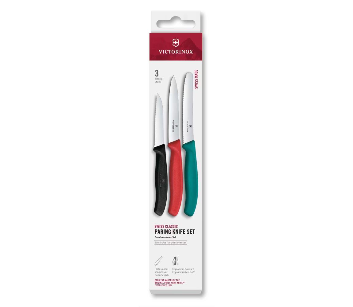 Victorinox - Sada kuchynských nožov na zeleninu SWISS CLASSIC 3 ks pestrofarebná 6.7116.34C1