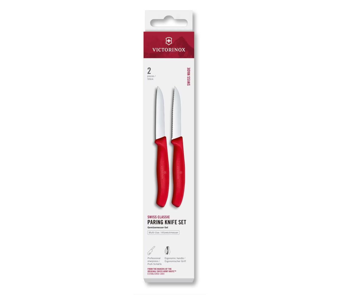 Victorinox - Sada kuchynských nožov na zeleninu SWISS CLASSIC 8 cm 2 ks červená 6.7491.2C1