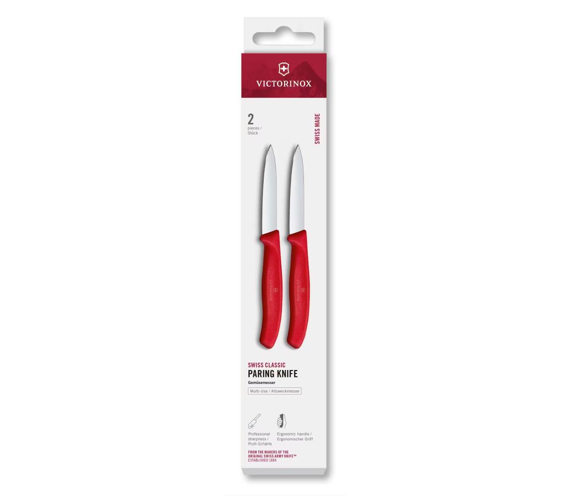 Victorinox - Sada kuchynských nožov na zeleninu SWISS CLASSIC 8 cm 2 ks červená 6.7601.2C1