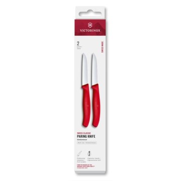 Victorinox - Sada kuchynských nožov na zeleninu SWISS CLASSIC 8 cm 2 ks červená