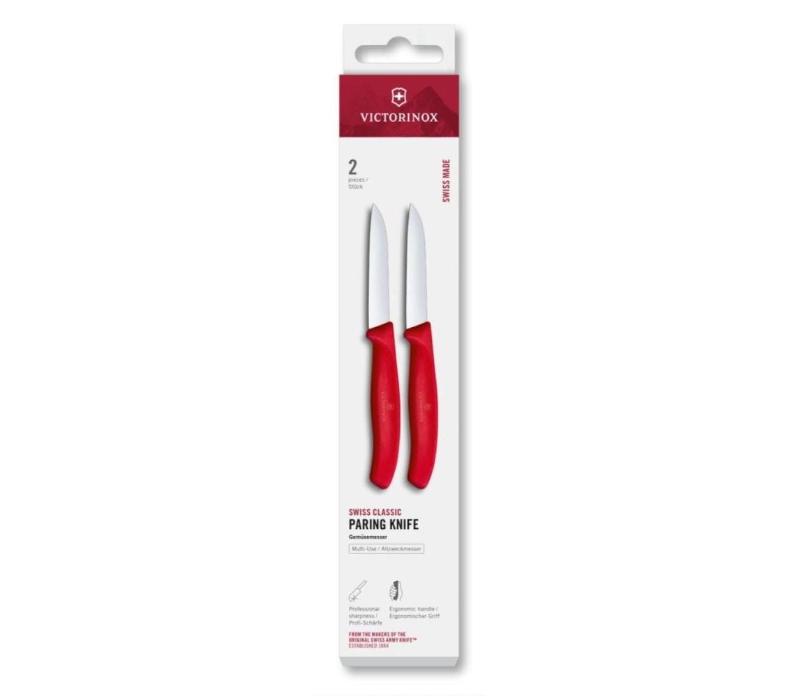Victorinox - Sada kuchynských nožov na zeleninu SWISS CLASSIC 8 cm 2 ks červená 6.7401.2C1