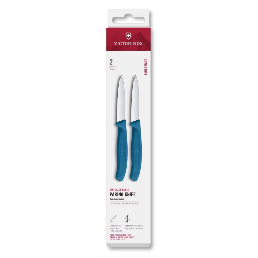 Victorinox - Sada kuchynských nožov na zeleninu SWISS CLASSIC 8 cm 2 ks modrá