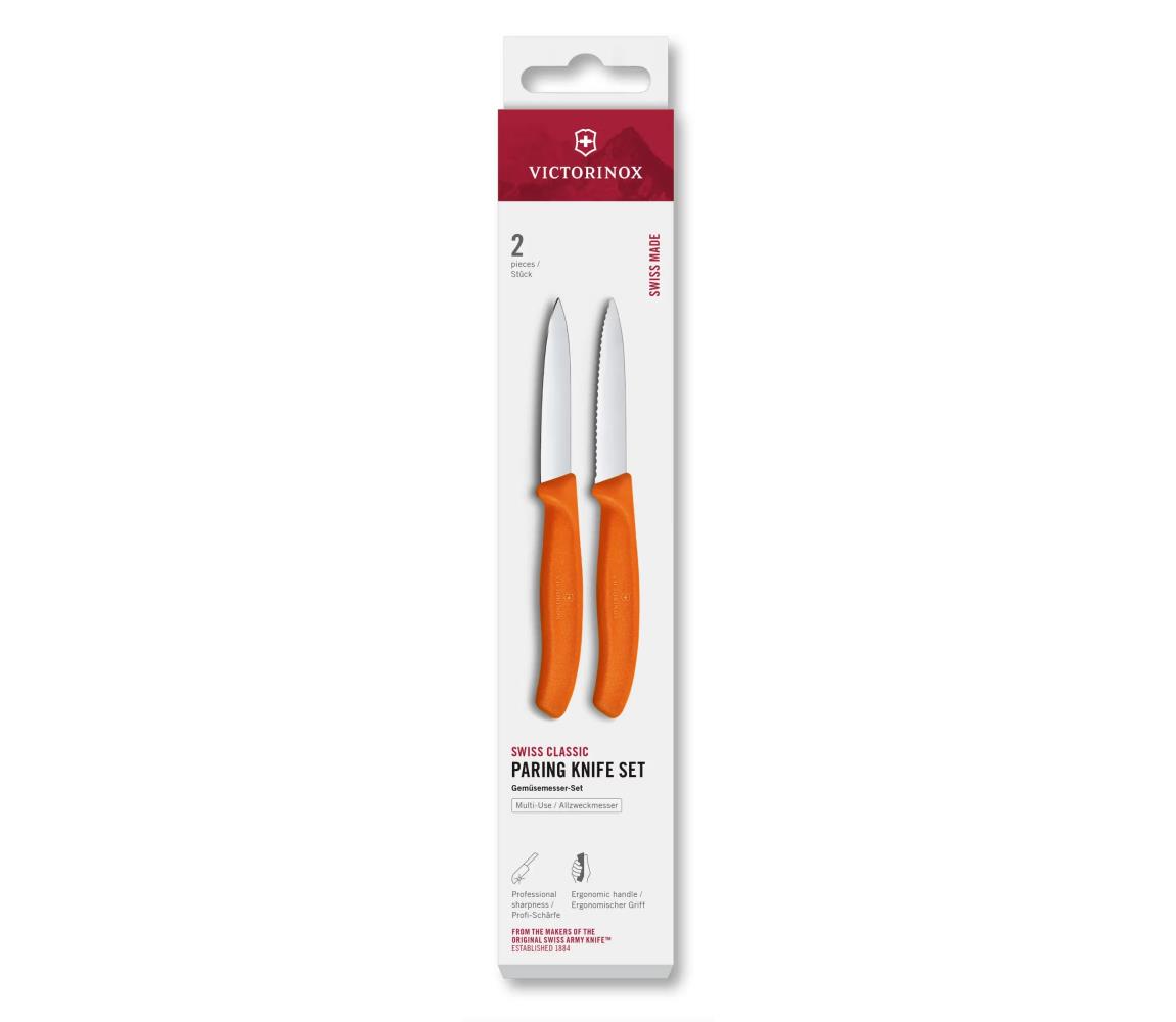 Victorinox - Sada kuchynských nožov na zeleninu SWISS CLASSIC 8 cm 2 ks oranžová 6.7699.2C1