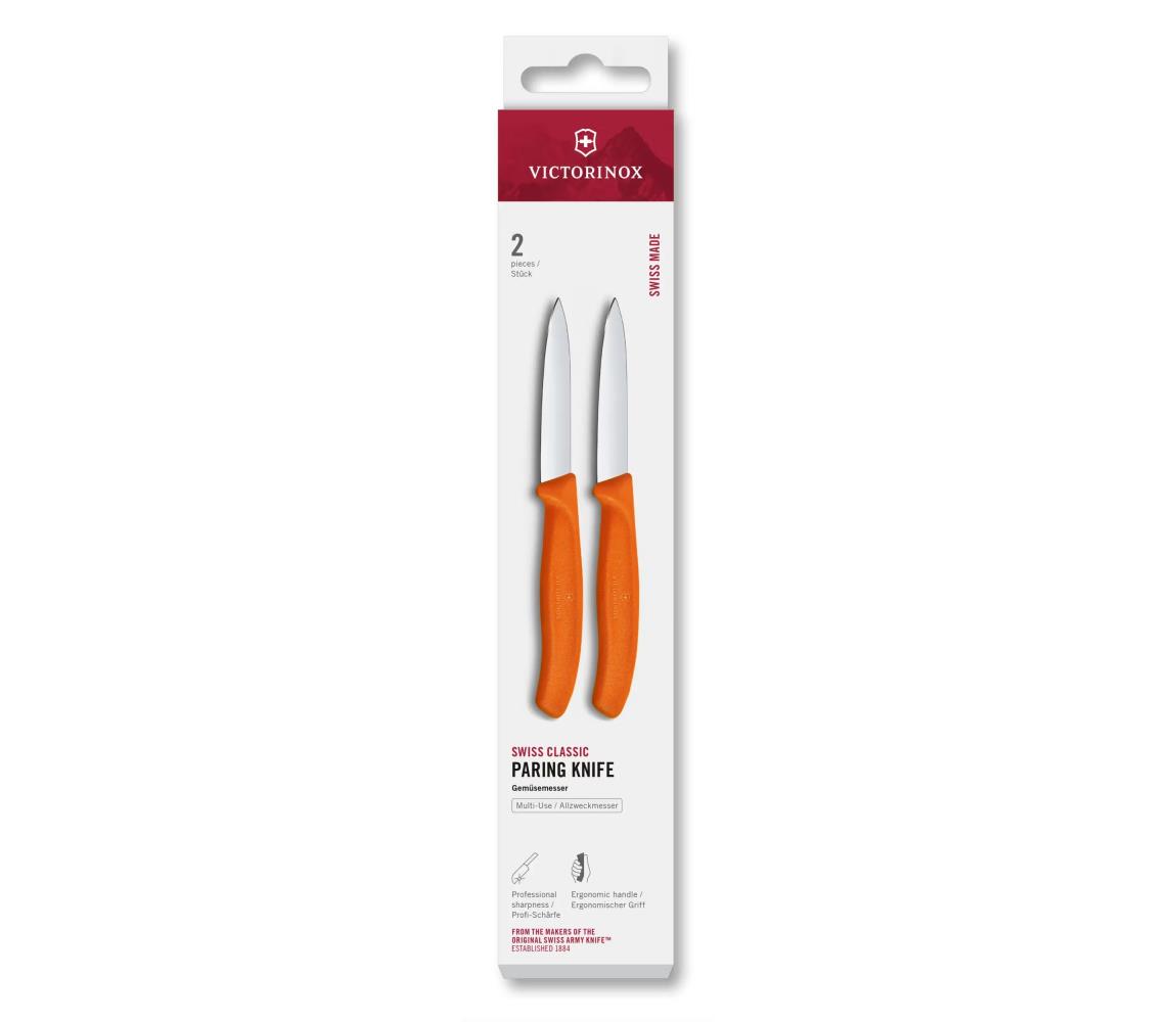 Victorinox - Sada kuchynských nožov na zeleninu SWISS CLASSIC 8 cm 2 ks oranžová 6.7609.2C1