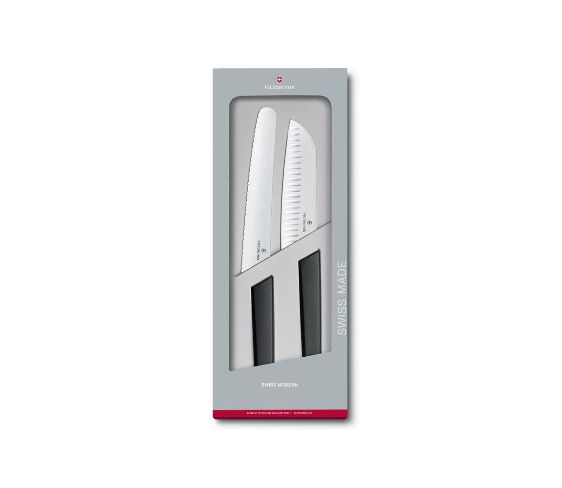 Victorinox - Sada kuchynských nožov SWISS MODERN 2 ks čierna 6.9093.22G