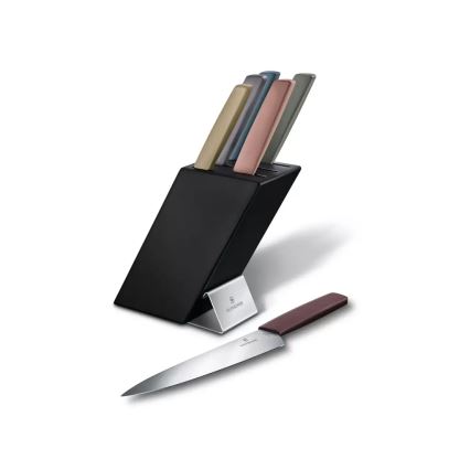 Victorinox -Sada kuchynských nožov v bloku SWISS MODERN 7 ks buk/pestrofarebná